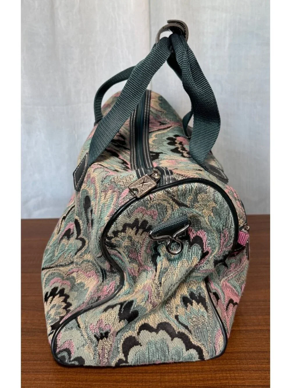 Vintage Airway Floral Tapestry Carry-On Bag – 80s/90s Weekender Travel Satchel